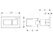 Geberit Splachovací systémy - Oddálené ovládání pneumatické, pro splachovací nádržku Sigma 8 cm pod omítku, černá/kartáčovaný ch