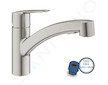 Grohe QuickFix Start - Dřezová baterie s výsuvnou sprškou, supersteel 30531DC1