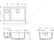 Hansgrohe Dřezy - Podstavný granitový dřez S510-U635, betonová šedá 43433380