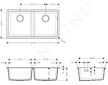 Hansgrohe Dřezy - Podstavný granitový dřez S510-U770, betonová šedá 43434380