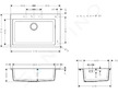 Hansgrohe Dřezy - Vestavný granitový dřez S510-F660, kamenná šedá 43313290