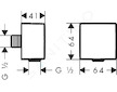 Hansgrohe Fixfit - Přípojka hadice Square se zpětným ventilem, matná bílá 26455700