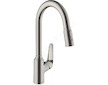 Hansgrohe Focus M42 - Dřezová baterie M4216-H220 s výsuvnou sprškou, vzhled nerezu 71820800