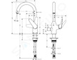 Hansgrohe Focus M42 - Dřezová baterie M424-H220 s uzavíracím ventilem, chrom 71803000