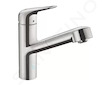 Hansgrohe Focus M42 - Dřezová baterie M427-H150 s výsuvnou sprškou, vzhled nerezu 71814800