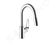 Hansgrohe Focus M42 - Dřezová baterie M429-H180 s výsuvnou sprškou, chrom 71801000