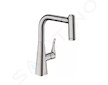 Hansgrohe M71 - Dřezová baterie M7116-H220 s výsuvnou sprškou, sBOX, vzhled nerezu 73800800