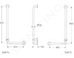 Ideal Standard Contour 21 - Opěrné madlo 90x40 cm, pravé, bílá S6473AC