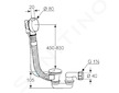 Kludi Rotexa - Vanová odtoková a přepadová souprava, s bovdenem 850 mm, chrom 2140905-00