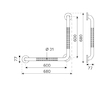 Nimco BEZPEČNOSTNÍ MADLA Nerezové madlo lomené 600 mm BML 906060-10