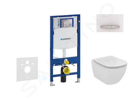 Geberit Duofix - Modul pro závěsné WC s tlačítkem Sigma50, alpská bílá + Ideal Standard Tesi - WC a sedátko 111.300.00.5 NF8