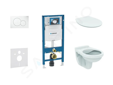 Geberit Duofix - Set předstěnové instalace, klozet Alpha se sedátkem, tlačítko Sigma01, alpská bílá 111.300.00.5 ND1