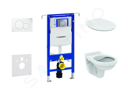 Geberit Duofix - Set předstěnové instalace, klozet Alpha se sedátkem, tlačítko Sigma01, alpská bílá 111.355.00.5 ND1