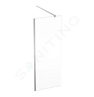 Geberit GEO - Sprchová stěna Walk-In, 80x200 cm, stříbrná/čiré sklo 560.119.00.2