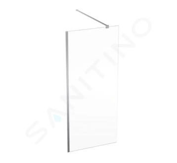 Geberit GEO - Sprchová stěna Walk-In, 90x200 cm, stříbrná/čiré sklo 560.129.00.2