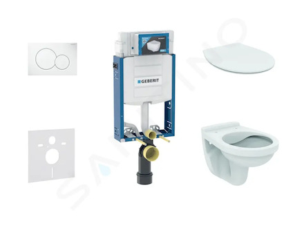 Geberit Kombifix - Set předstěnové instalace, klozet Alpha se sedátkem, tlačítko Sigma01, alpská bílá 110.302.00.5 ND1