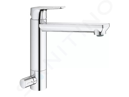 Grohe BauEdge - Dřezová baterie s uzavíracím ventilem, chrom 31696000