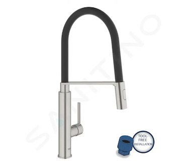 Grohe Feel - Dřezová baterie s flexibilním ramenem, supersteel 31489DC0