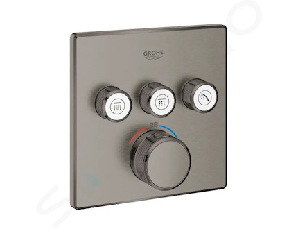 Grohe Grohtherm SmartControl - Termostatická baterie pod omítku, 3 ventily, kartáčovaný Hard Graphite 29126AL0