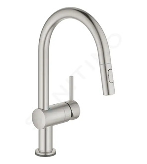 Grohe MintaTouch - Elektronická dřezová baterie s výsuvnou sprškou, supersteel 31358DC2