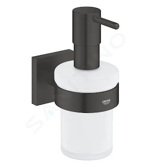 Grohe QuickFix Start Cube - Dávkovač mýdla s držákem, sklo/matná černá 410982430