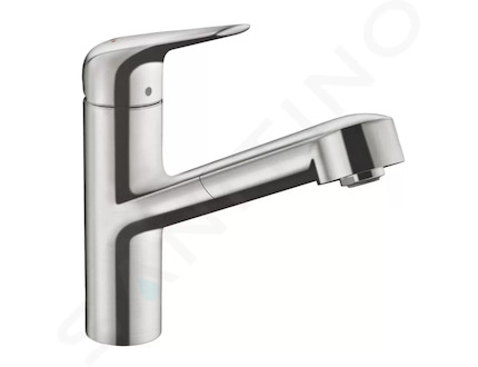 Hansgrohe Focus M42 - Dřezová baterie M427-H150 s výsuvnou sprškou, vzhled nerezu 71814800