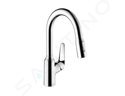 Hansgrohe Focus M42 - Dřezová baterie M429-H180 s výsuvnou sprškou, chrom 71801000