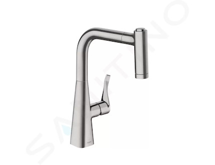 Hansgrohe M71 - Dřezová baterie M7116-H220 s výsuvnou sprškou, sBOX, vzhled nerezu 73800800