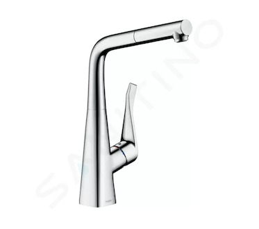 Hansgrohe M71 - Dřezová baterie Metris s výsuvnou koncovkou, EcoSmart, chrom 14781000