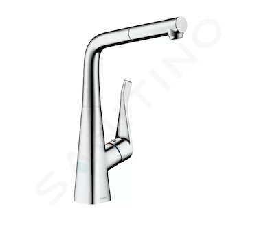 Hansgrohe M71 - Dřezová baterie Metris s výsuvnou koncovkou, sBox, EcoSmart, chrom 73828000