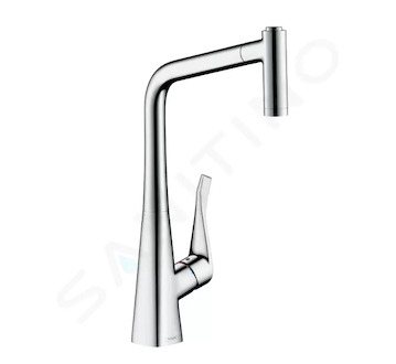 Hansgrohe Metris New - Dřezová baterie s výsuvnou sprškou, chrom 14820000