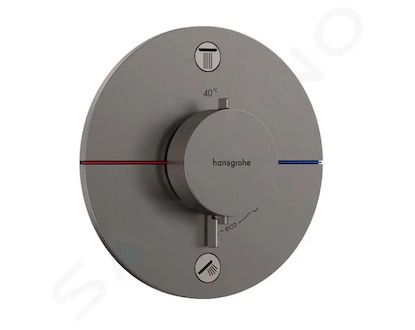 Hansgrohe ShowerSelect Comfort - Termostatická baterie pod omítku, pro 2 spotřebiče, kartáčovaný černý chrom 15554340