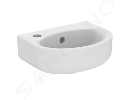 Ideal Standard Connect - Umývátko 35x26 cm, 1 otvor pro baterii vlevo, s Ideal Plus, bílá E7912MA