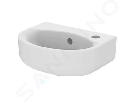 Ideal Standard Connect - Umývátko 35x26 cm, 1 otvor pro baterii vpravo, s Ideal Plus, bílá E7913MA