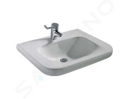 Ideal Standard Contour 21 - Umyvadlo bezbariérové 60x56 cm, 1 otvor pro baterii, bez přepadu, bílá E512301