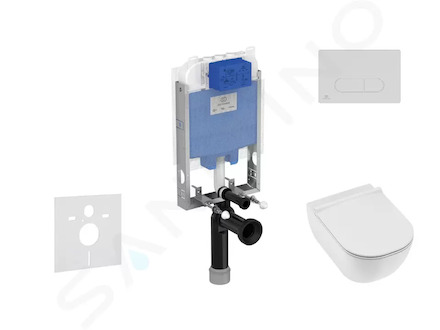 Ideal Standard ProSys - Set předstěnové instalace, klozetu a sedátka Mio, tlačítka Oleas M1, Rimless, Slowclose, Antibak,bílá Pr