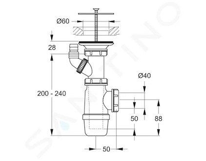 Ideal Standard Výlevky - Sifon vč. krytky odpadu, chrom D5870AA