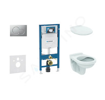 Geberit Duofix - Set předstěnové instalace, klozet Alpha se sedátkem, tlačítko Sigma01, matný chrom 111.300.00.5 NR3