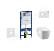 Geberit Duofix - Set předstěnové instalace, klozetu a sedátkaTece One, tlačítka Sigma01, Rimless, SoftClose, alpská bílá 111.300