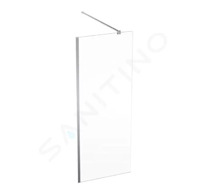 Geberit GEO - Sprchová stěna Walk-In, 80x200 cm, stříbrná/čiré sklo 560.119.00.2