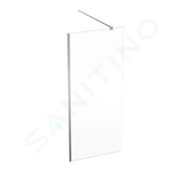 Geberit GEO - Sprchová stěna Walk-In, 90x200 cm, stříbrná/čiré sklo 560.129.00.2