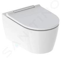 Geberit ONE - Závěsné WC se sedátkem softclose, TurboFlush, KeraTect, bílá/chrom 500.202.01.1