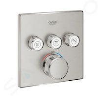 Grohe Grohtherm SmartControl - Termostatická baterie pod omítku, 3 ventily, supersteel 29126DC0