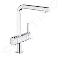 Grohe Minta - Dřezová baterie s výsuvnou sprškou a uzavíracím ventilem, chrom 31558000