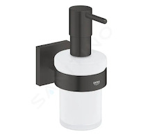 Grohe QuickFix Start Cube - Dávkovač mýdla s držákem, sklo/matná černá 410982430