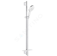 Grohe Rainshower SmartActive - Sada sprchové hlavice 130 9,5 l/min, 3 proudy, tyče 90 cm a hadice, měsíční bílá 26579LS0