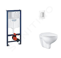 Grohe Rapid SL - Set předstěnové instalace, klozetu, sedátka SoftClose a tlačítka Skate Cosmopolitan, Moon White SANI11BB3119