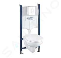 Grohe Solido - Set předstěnové instalace, klozetu a sedátka softclose, tlačítko Skate Air, alpská bílá 39116000