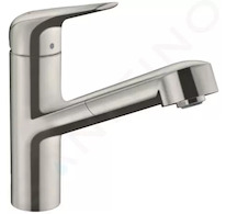 Hansgrohe Focus M42 - Dřezová baterie M4214-H150 s výsuvnou sprškou, sBOX, vzhled nerezu 71829800