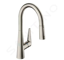 Hansgrohe Talis M51 - Dřezová baterie M5116-H160 s výsuvnou sprškou, sBOX, vzhled nerezu 73850800